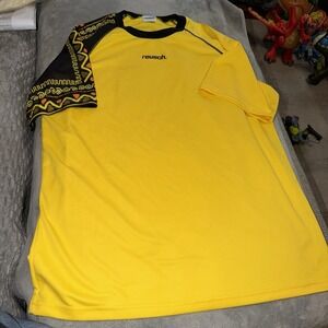 Reusch Goalkeeper Soccer Jersey Mens XL Yellow Black‎ Tribal Athletic Shirt EUC